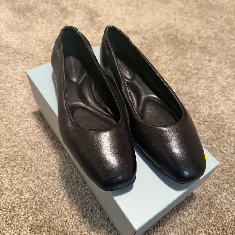ANTONIO MELANI Black Leather Flats